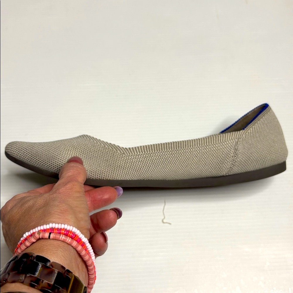 Rothy's Flax Birdseye Gray and Blue Pointed Toe Flats - Picture 8 of 10